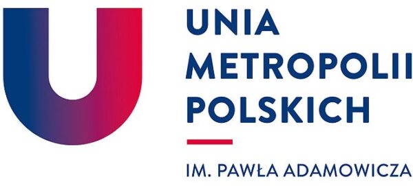 logo firmy Logotyp Unii Metropolii Polskich, partnera Climate Strategies Poland na rzecz działań ekologicznych, aby zredukować ślad węglowy oraz emisje CO2 współpracującej z Climate Strategies Poland